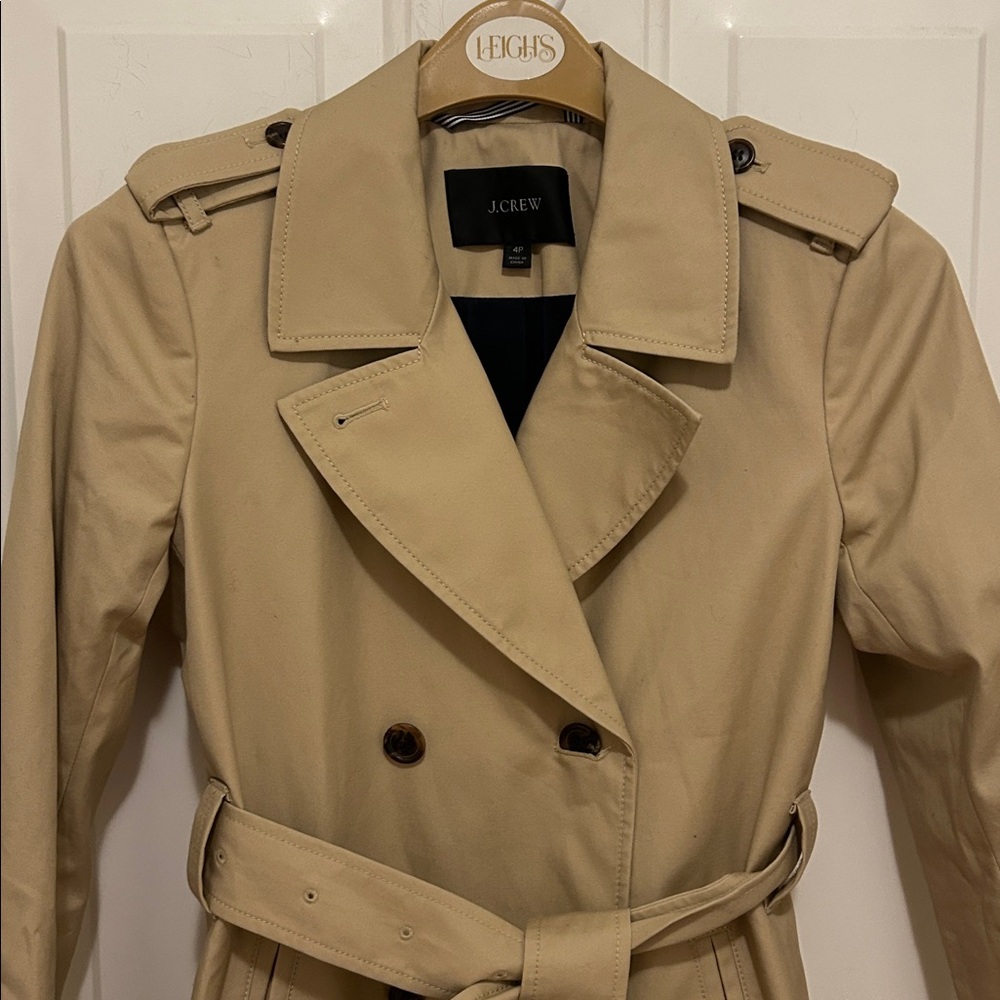 J. Crew Tan Trench Coat - Picture 3 of 7
